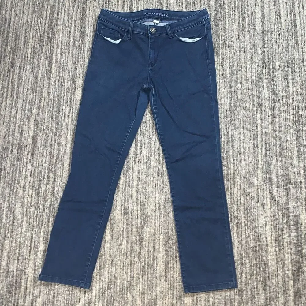 Banana Republic Womens Size‎ 28 Denim Skinny Ankle Jeans Blue Pockets Stretch